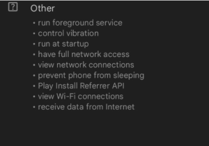 Standard android permissions