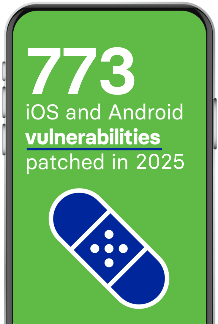 Vulnerability Management Statistics on a phone screen