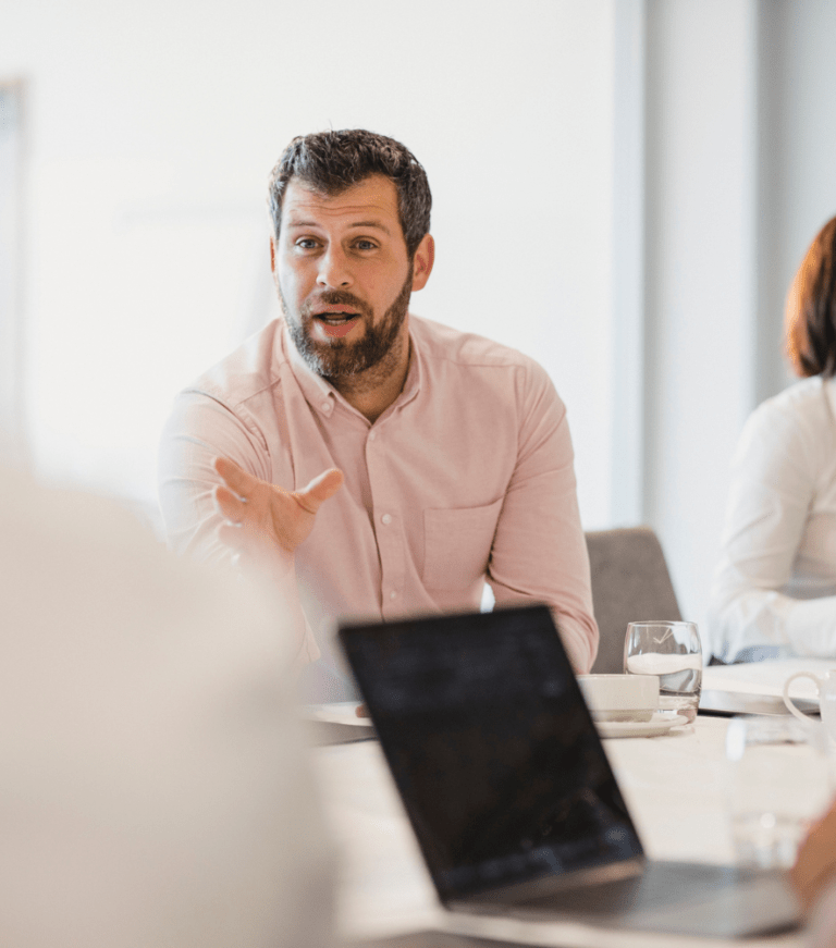 Man in shirt in a business meeting