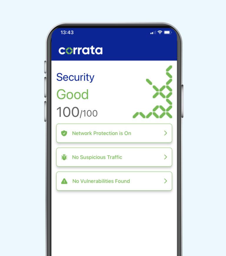 Mobile screen showing corrata app