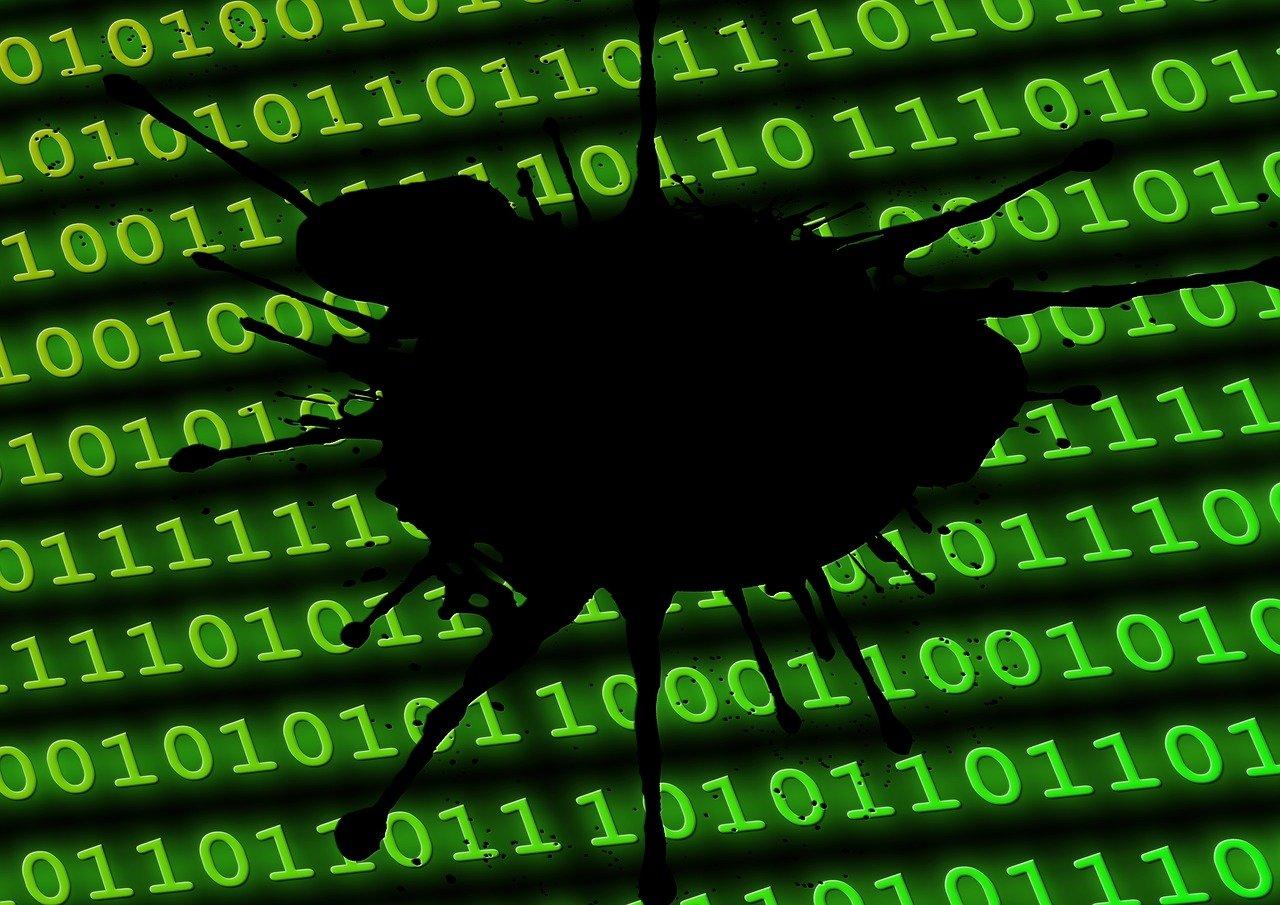 graphic with code and physical damage made to it